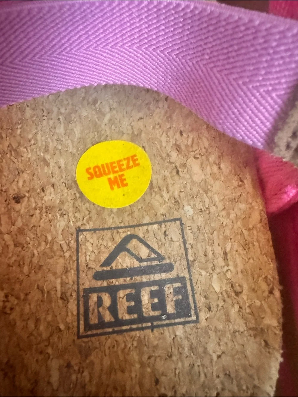Reef Kids Neon Pink Adjustable Cork-Insole Sandals